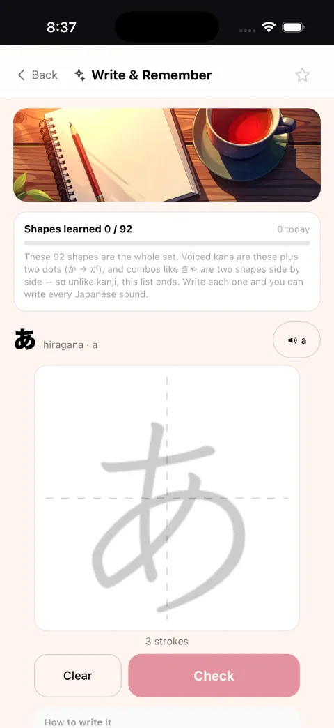 Write & Remember — trace hiragana and katakana
