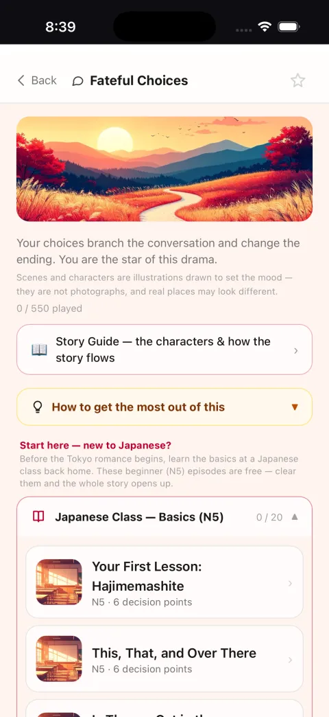 Fateful Choices — the main story plus side episodes