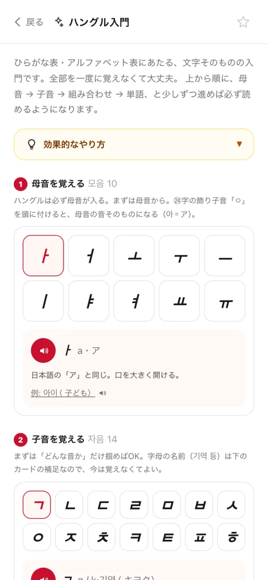ハングル入門 — 母音・子音から段階式に